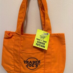 Trader Joe's Orange Canvas Tote Bag